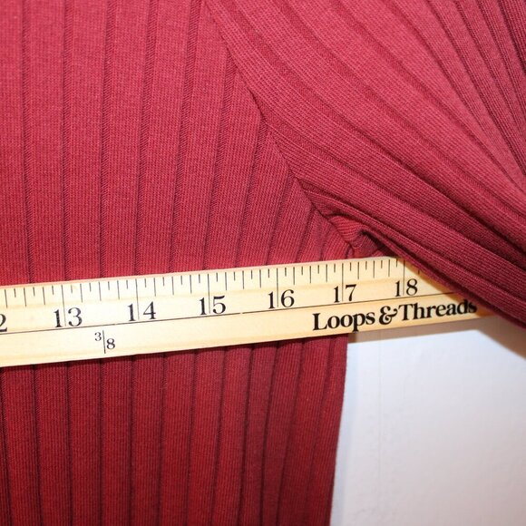 Old Navy Women’s XL Red Ribbed Long Sleeve Sweater Dress Cozy Knit - Picture 5 of 11
